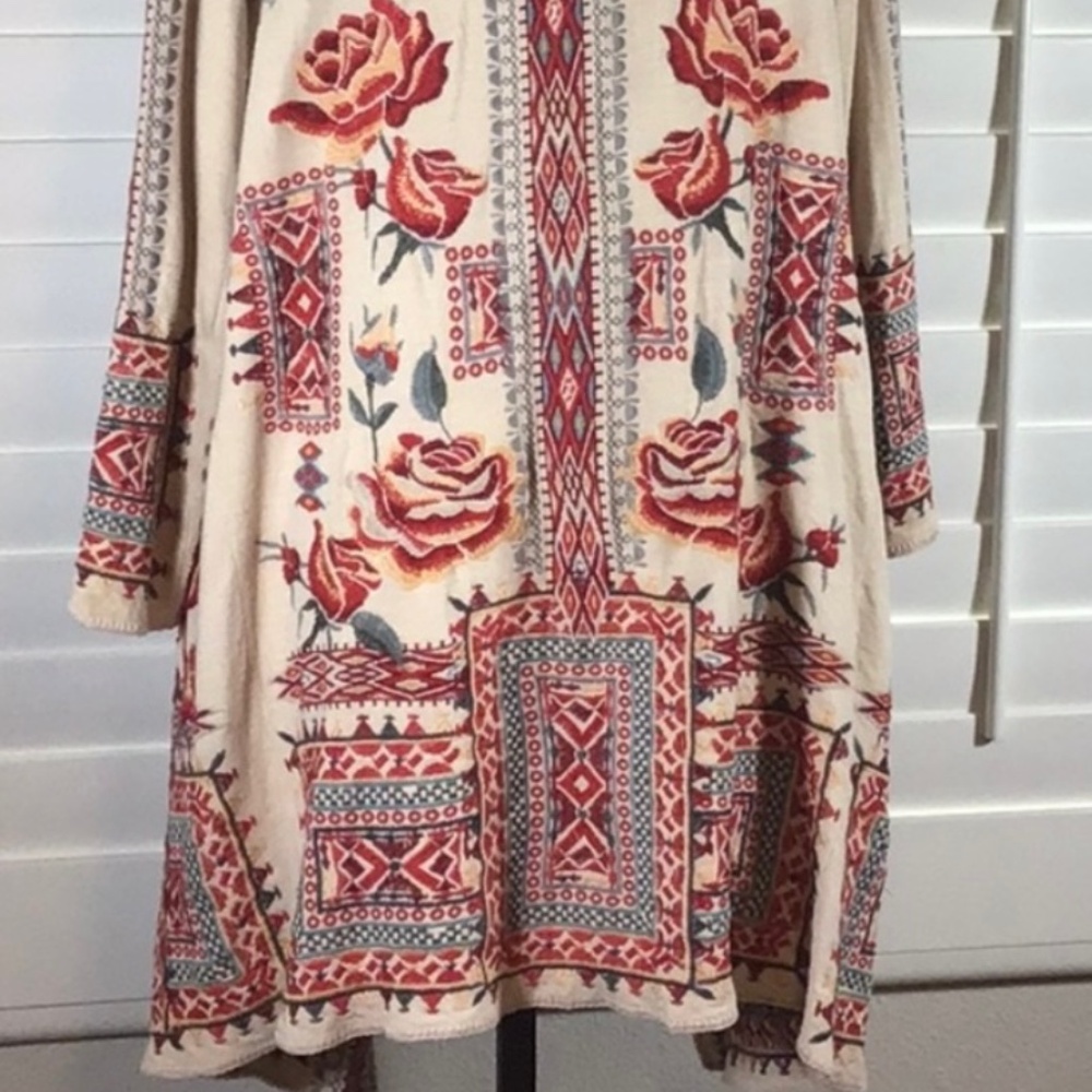 Johnny Was XL MIDI hoodie 💯% cotton heavily  embroidered draped wrap jacket - Picture 8 of 16